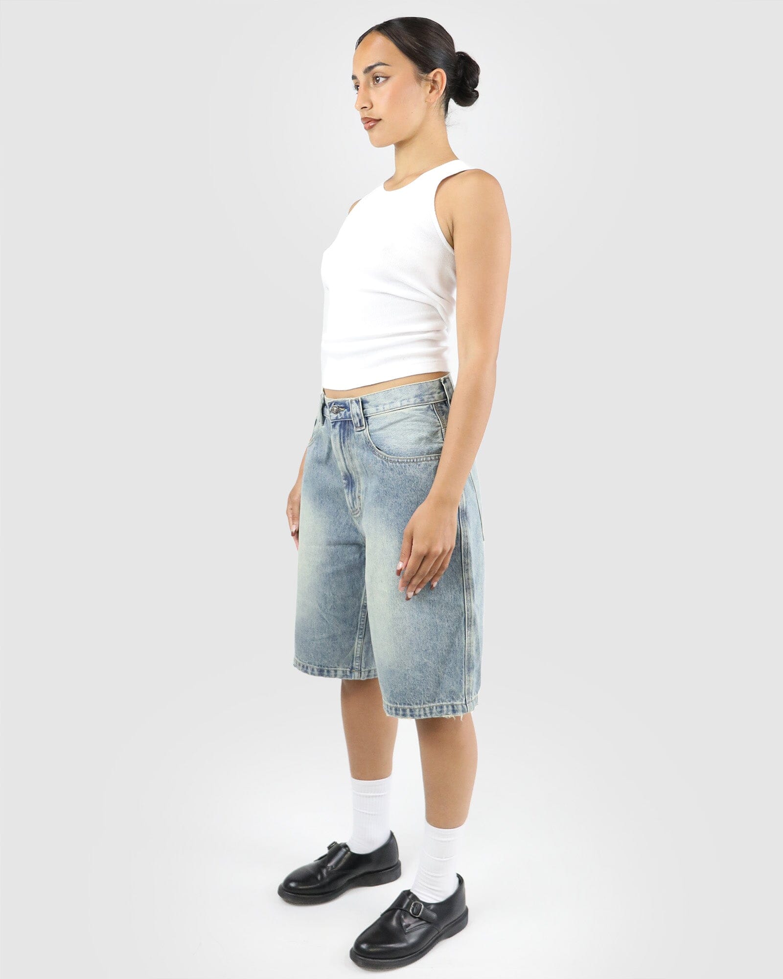Relaxed 90's Denim Short: Weathered