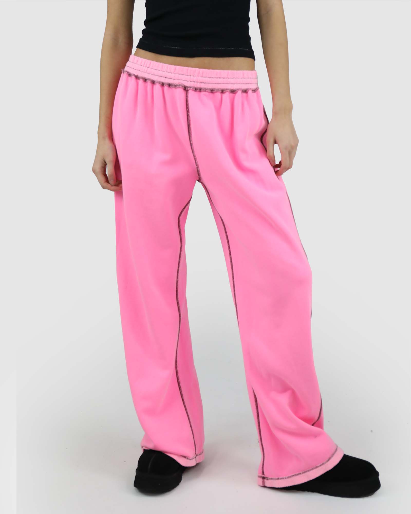 Reverse Track Pant: Pink